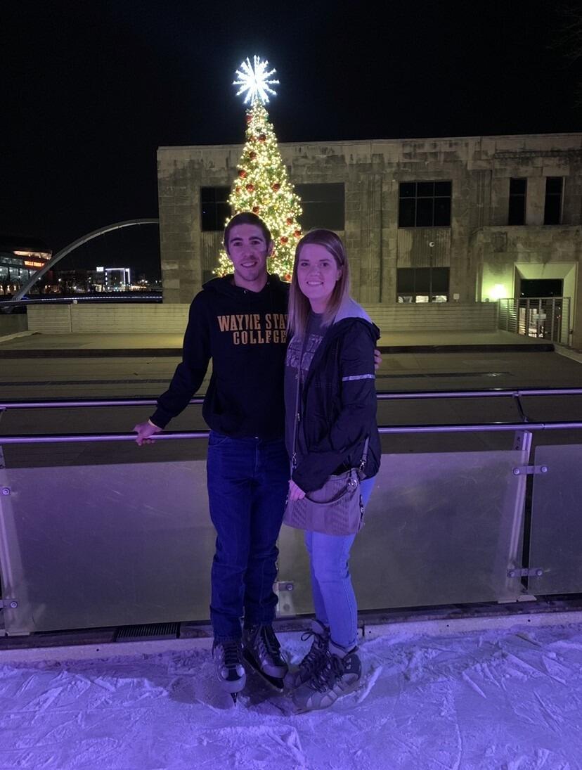 Dakota and I had our first date at Henry Doorly Zoo in Omaha in September 2019. We didn't take any pictures that day but this was a few months after, at Brenton Skating Plaza in Des Moines. One of our first photos together! 