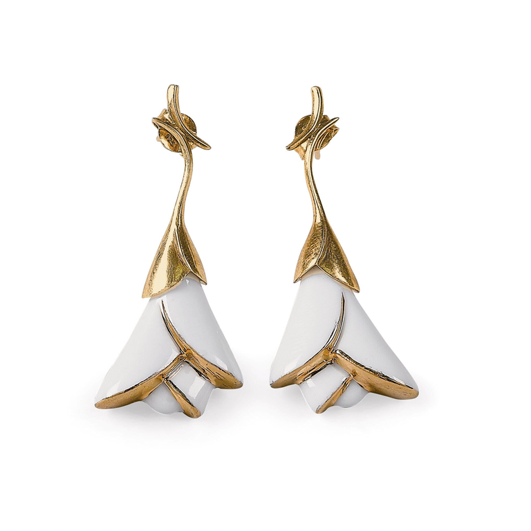 Floral porcelain earrings