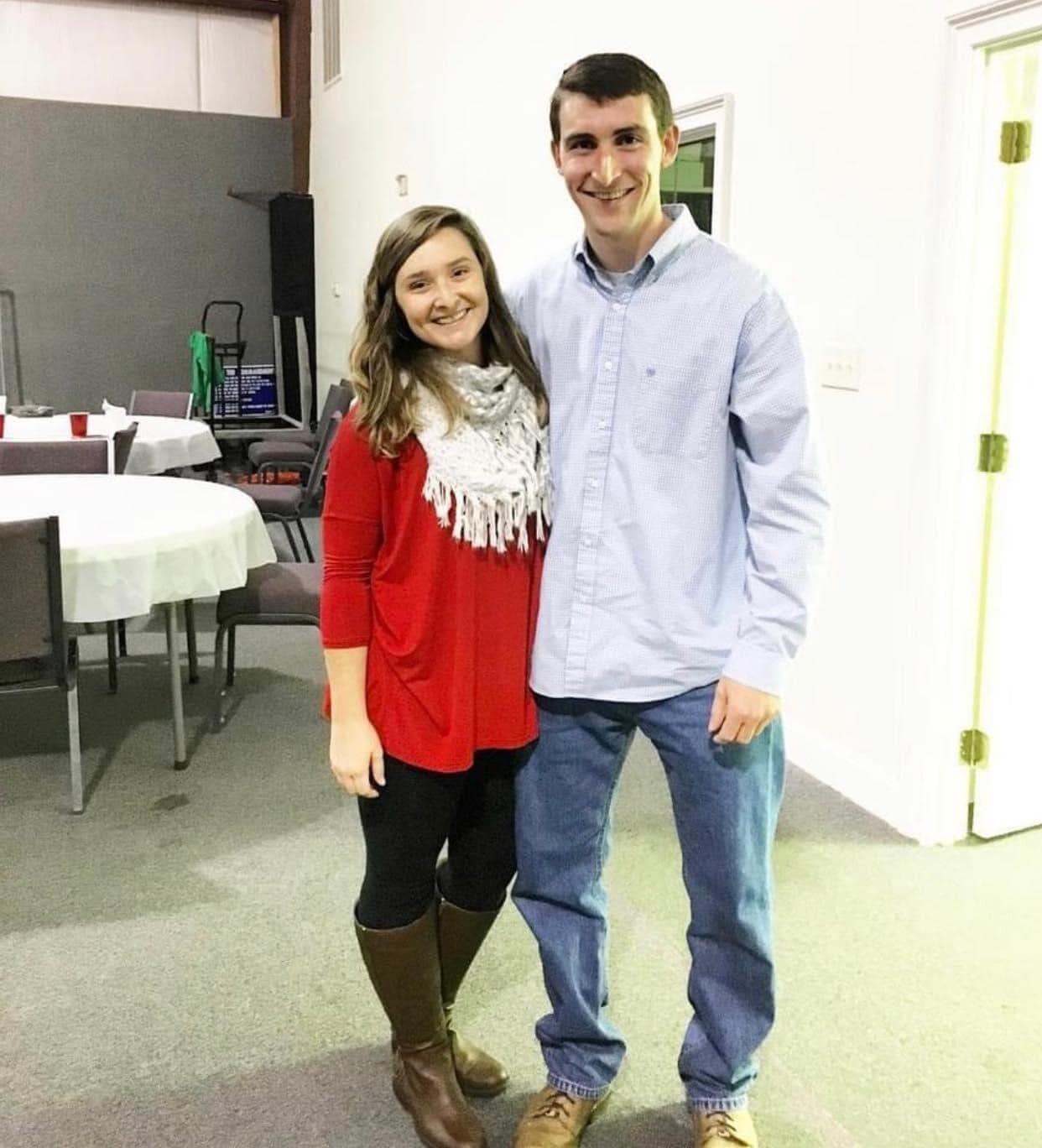 Our first photo together. We both attended my family Christmas party.