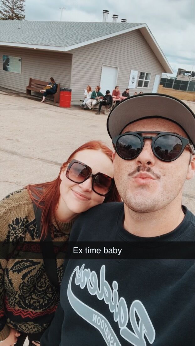 Our first weekend/date together. Went to Leopold's for supper. The next day they went to the fair, Molly convinced Dawson to go on a couple rides, but he had to sit our for a couple... She's probably never going to get him on another one ever again..