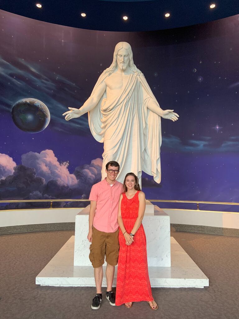 Temple Square in Salt Lake City is one of my favorite places to visit in Utah! In this picture Luke and I are in front of the Christus statue in the south visitor center.