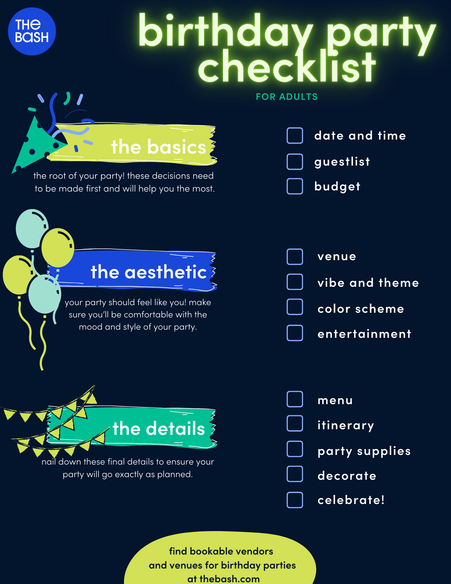 Simple Birthday Party Planning Checklist - The Bash