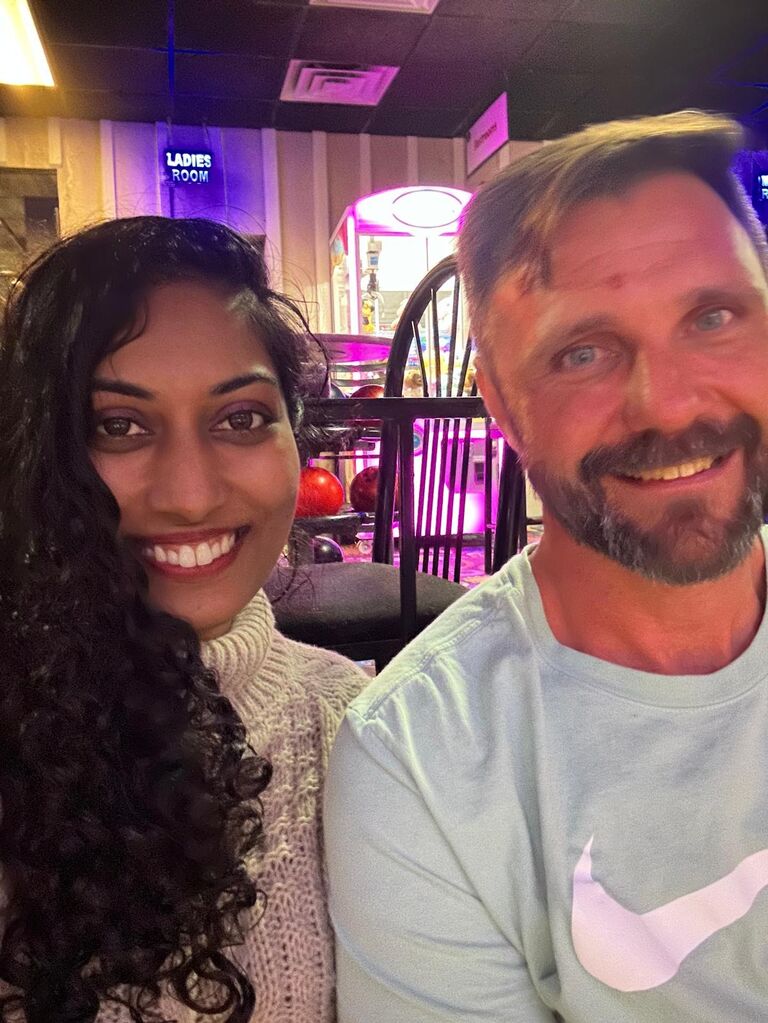 Our first date, at the Brighton Bowling Alley!