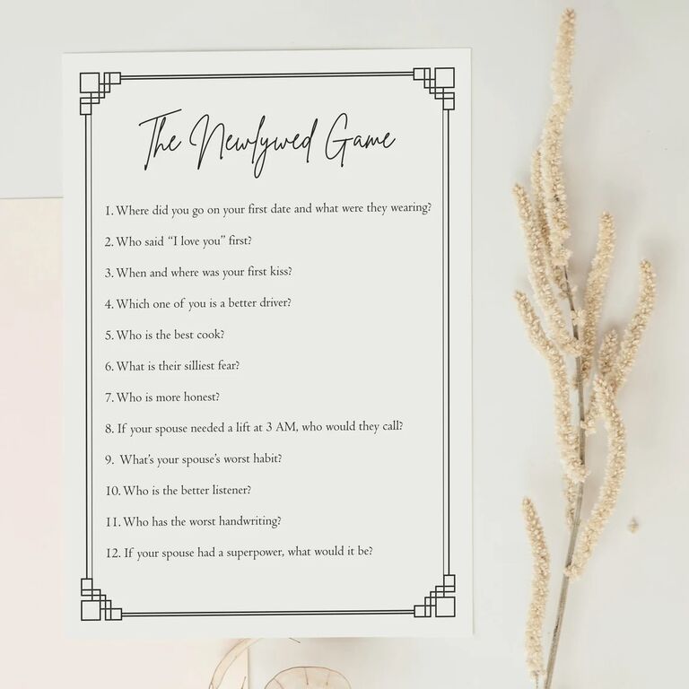 Newlywed Game from effveeCreations on Etsy for your bridal shower