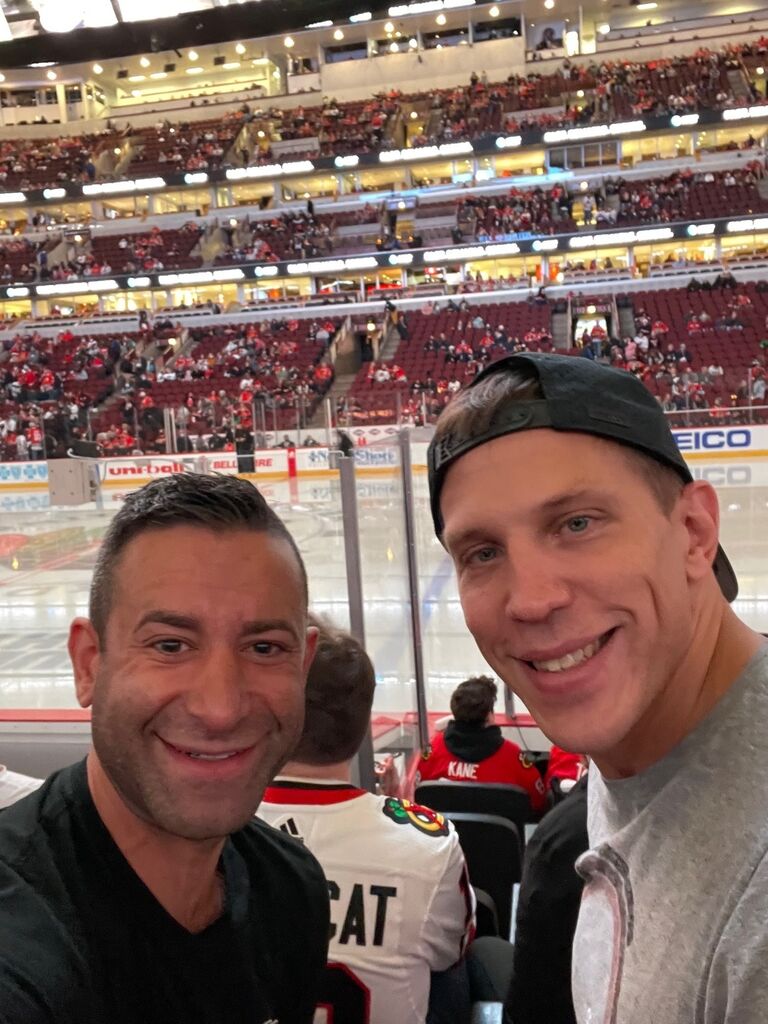 Chicago Blackhawks Game (neither one of them care for sports but it was an opportunity to watch John's nephew Max skate at the United Center)