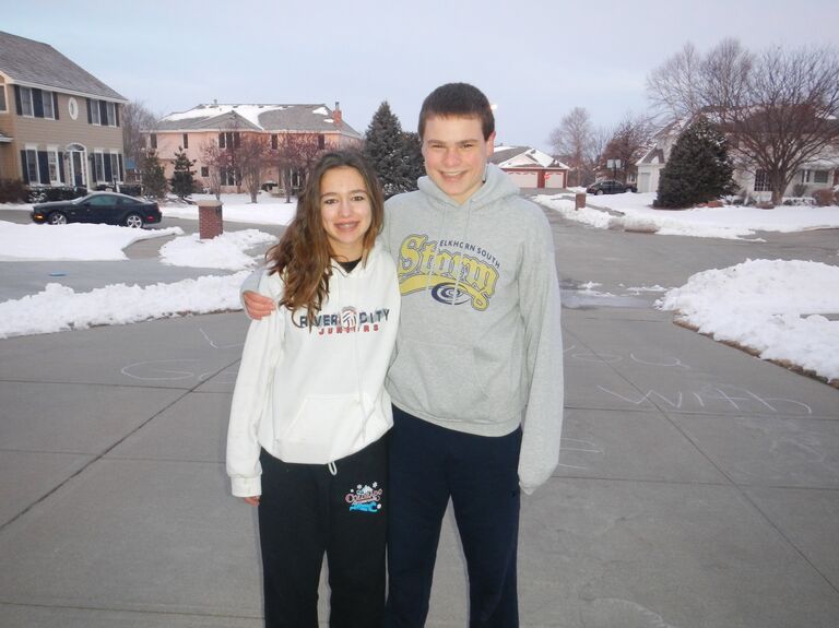 Derrick asks Brooklyn out for the first time. This is a favorite memory of Brooklyn's parents- Derrick rang the doorbell at 7am asking for Brooklyn to show her the chalk he had written out in the driveway. It said "will you go out with me" :)