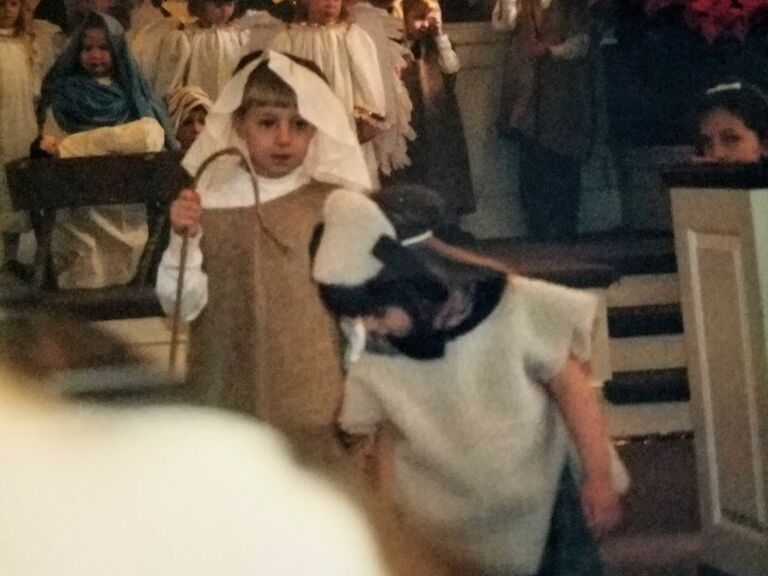 Josh Sheppard led Sarah the sheep down the isle in the Christmas play. We wouldn't meet again for another 14 years.