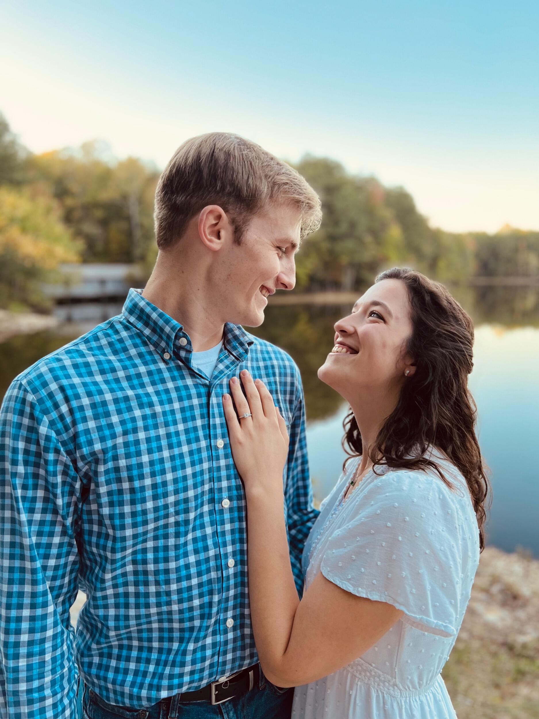Four years and four days after they met, John asked Eliana to marry him at Madison County Nature Trail on Green Mountain, a favorite walking place of theirs. She said yes! 