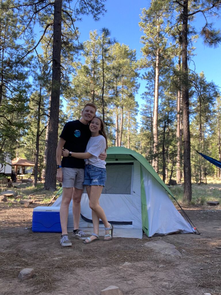Their first camping trip together.