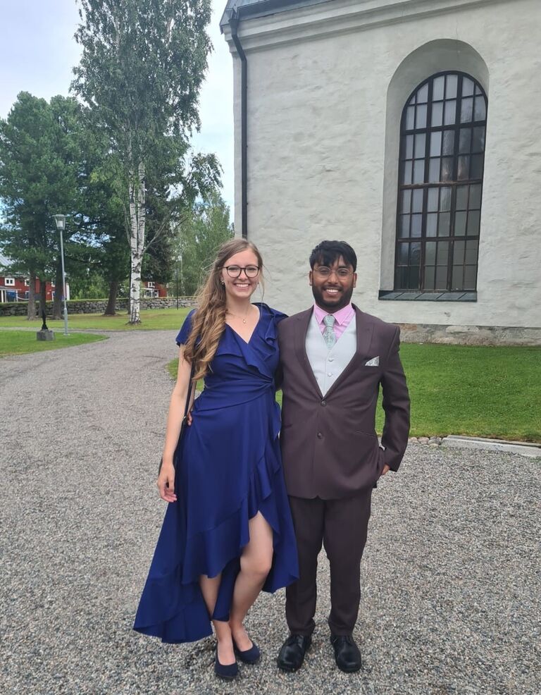 We got to go to a friend's wedding together