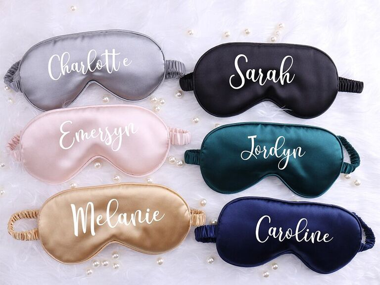 Personalized satin sleep masks for your bridal shower from handmadesupplyer on Etsy
