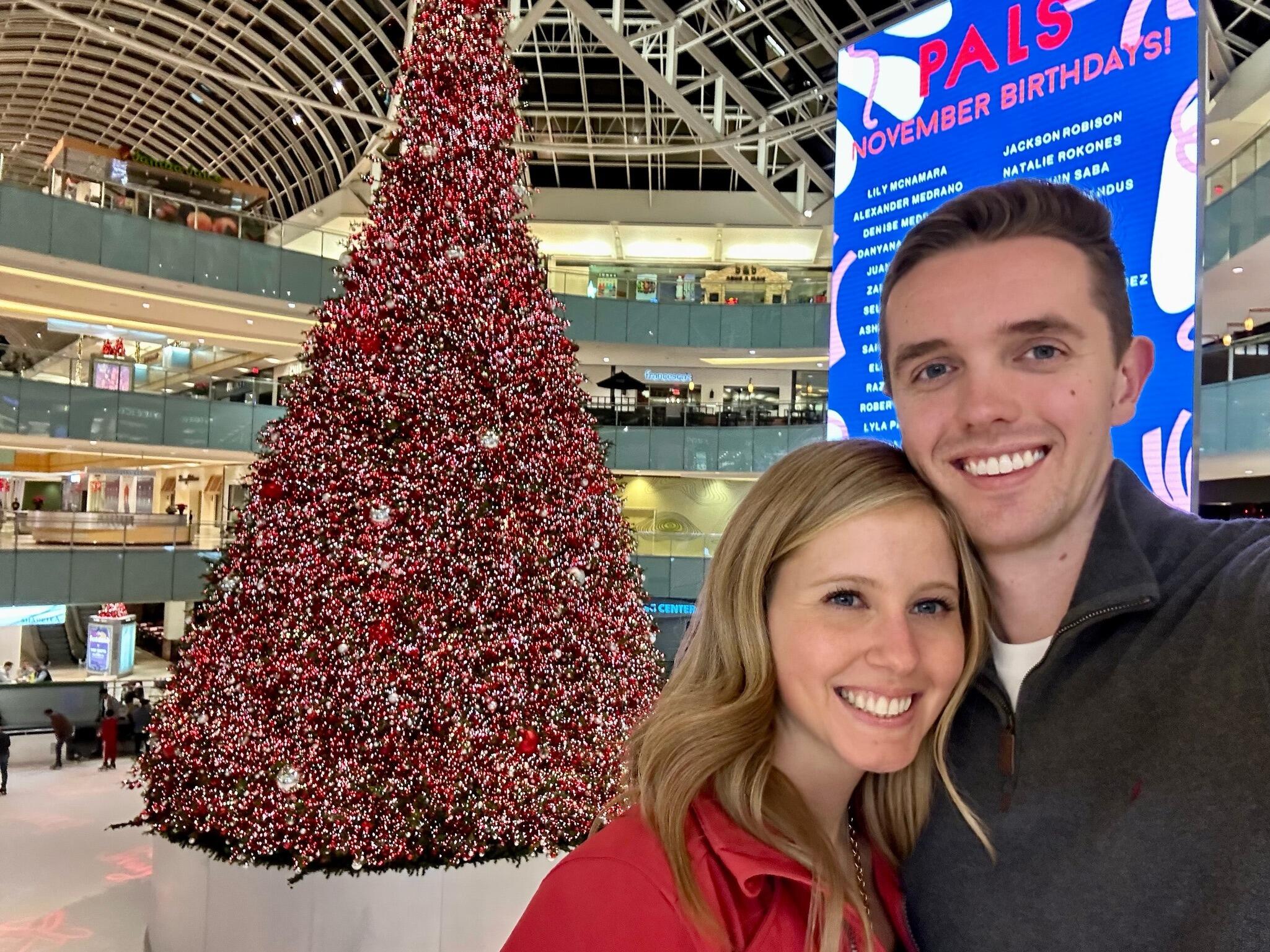Ice skating together for the first time. Parker fell more times than he cares to admit.