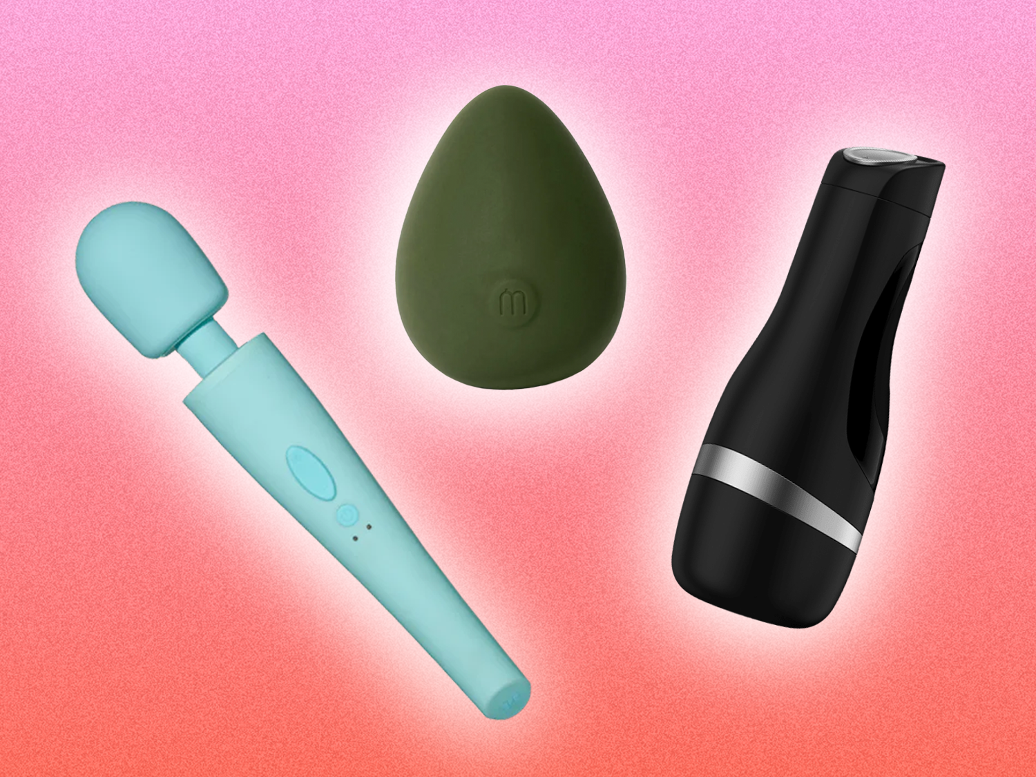 Selection of the best sex toys for beginners on pink background