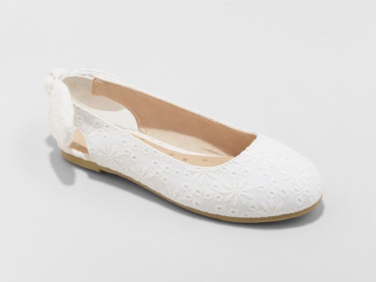 white lace flower girl shoes