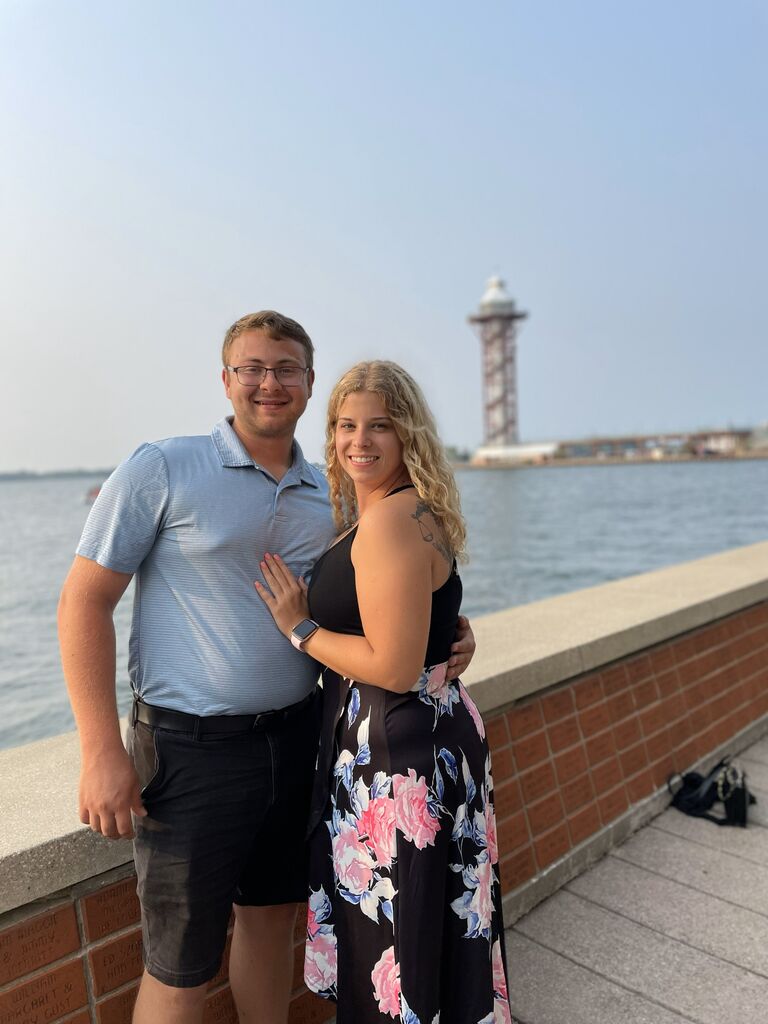 Alexis and Michael spent their one-year anniversary in Erie, PA. It has already been made clear that they are huge sports fans, so it was incredibly fitting to spend their anniversary seeing two of their favorite players, Spencer Torkelson and Riley Greene while they were playing on the Double A Erie Seawolves. 