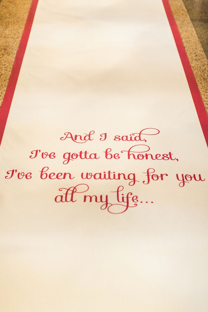 Custom Song Lyric Ceremony Aisle Runner Please check back for new dashboard confessional music lyrics. custom song lyric ceremony aisle runner