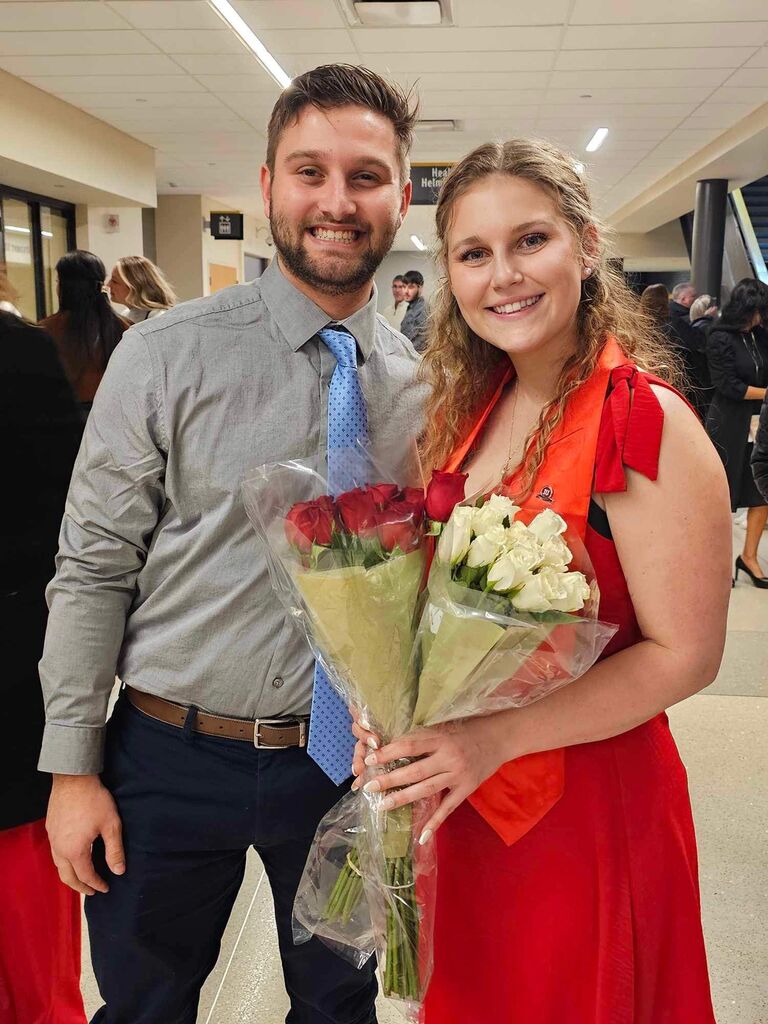 Stephanie and Abe at her pinning ceremony for graduating with her BSN. 