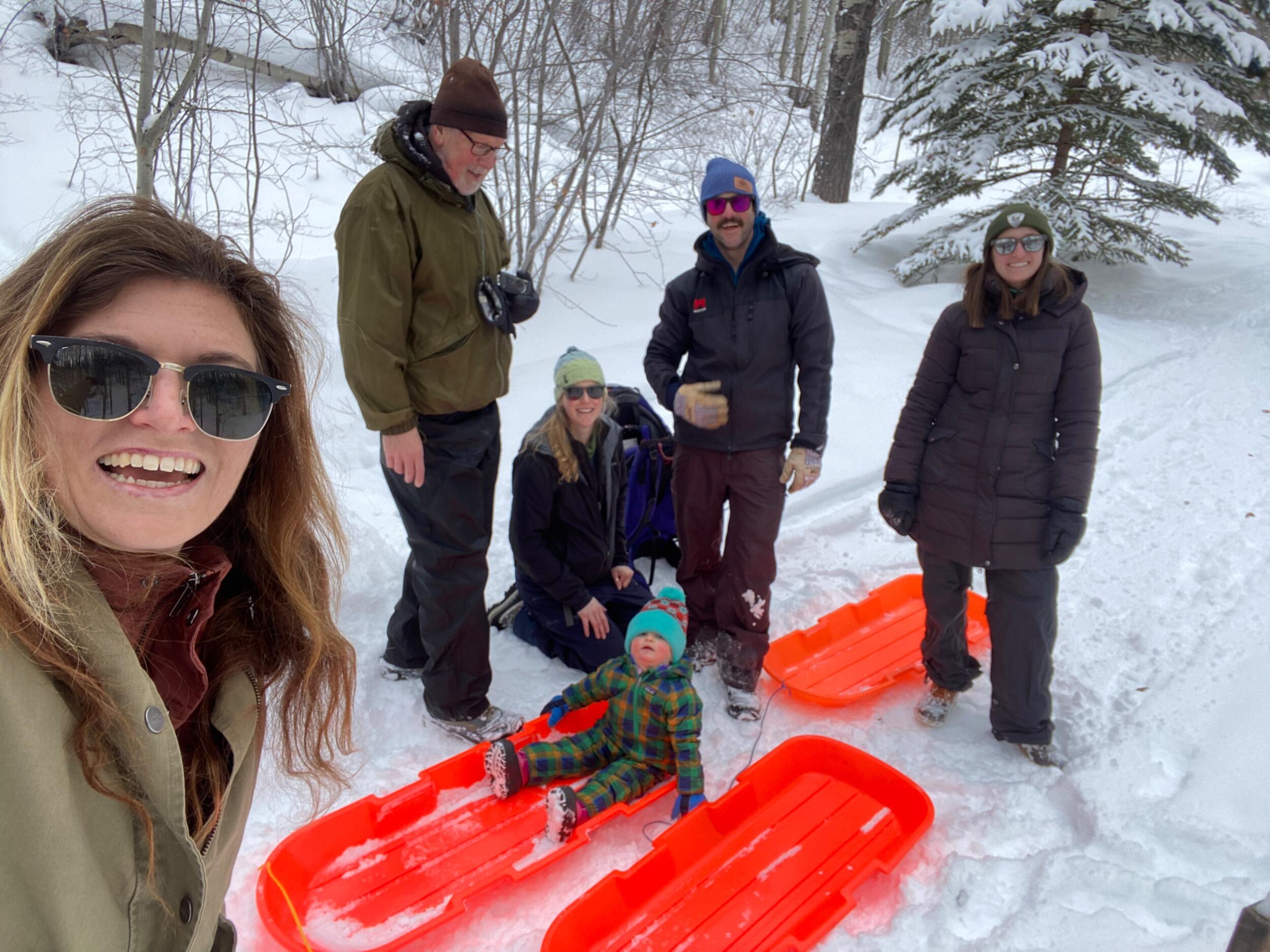 Bry got to meet Mat and Max with Mati in her belly in 2018, this was from another trip cross county in 2020 before the world shut down! Grateful we got to learn how to sled from Mati!