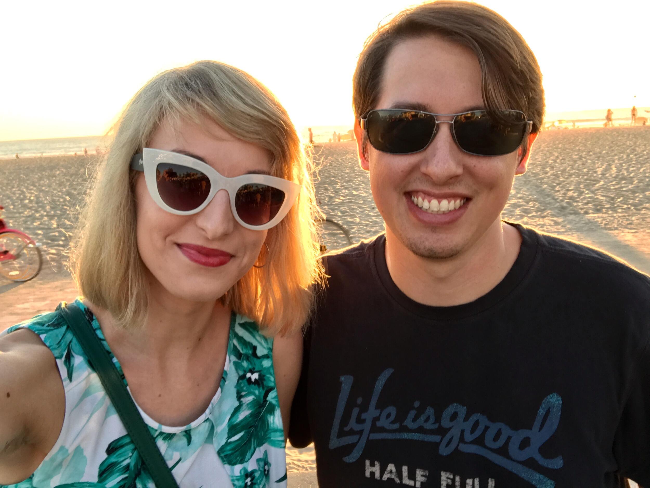 2016 was such a cringe-worthy time looks-wise for both of them that Kirsten almost wanted to leave this off the timeline. But alas, it's an important moment in the lore, so here we are.
Kirsten visits Tyler in Los Angeles where, after getting In-n-Out and margarita supplies, they spend the night on his grandparents' sailboat in Marina del Rey. It is colder than either of them expected, so the idea of a two-person sleeping bag for warmth is tossed out there; Kirsten initially is averse to this prospect. After a tequila-heavy evening of quality friend time, Tyler falls asleep first. Kirsten realizes she is freezing and does indeed need additional body heat, so she curls up next to Tyler, who, while still asleep, puts his arm around her and pulls her closer to him. Kirsten registers a few things in the following order: 1) she likes how this feels to be held by Tyler, 2) it is a problem that she likes how it feels and is concerned about what this means, but 3) she is too drunk and cold and tired to care. They spend the night in each other's arms, and then never speak of this experience again.