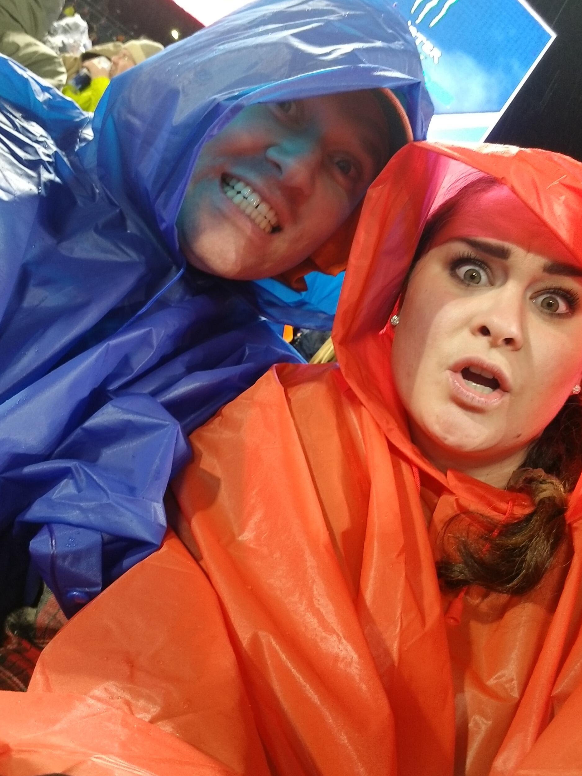 Our first supercross race together. Who would have thought it would be in the pouring rain, but it sure made for a fun time.