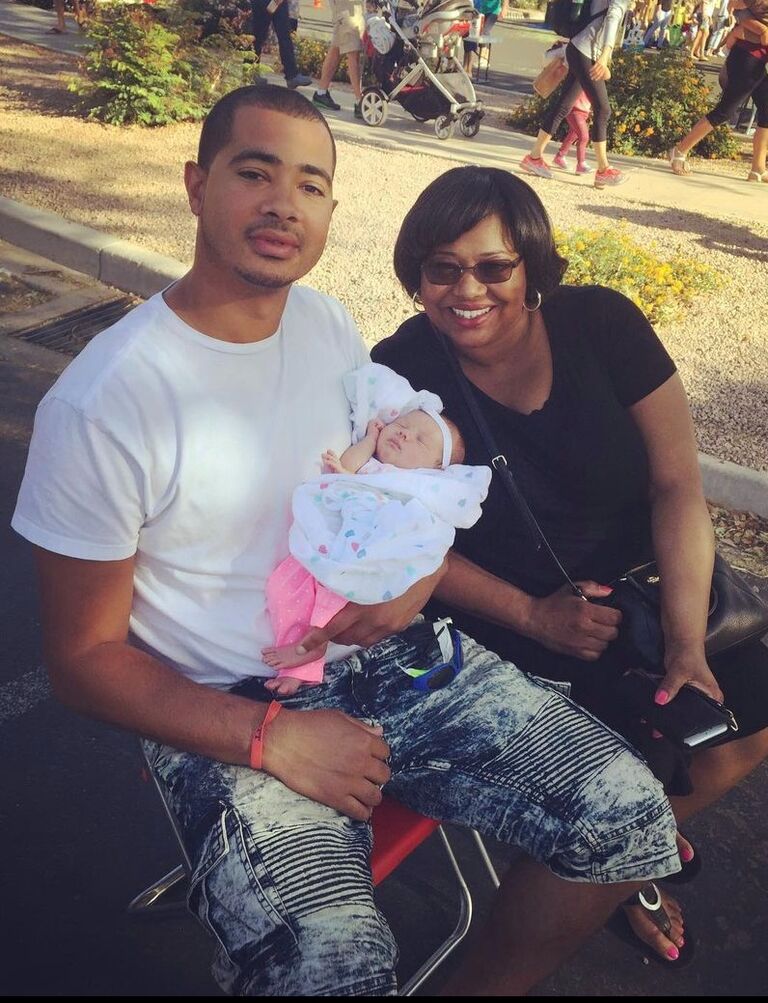One of her first times out with family