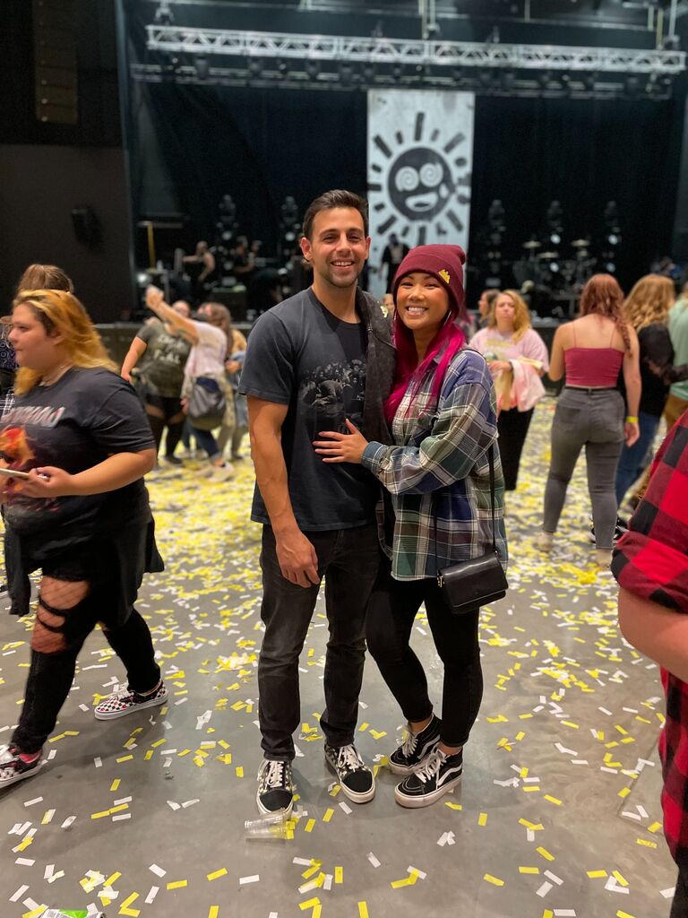First pop-punk concert with Matthew & Pauli **(behind the camera)** to see All Time Low on a random Sunday! We love a good music moment!