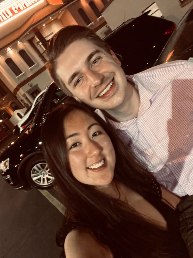 Our first photo together! Buffalo Chophouse date where Jake asks Grace to be his girlfriend.