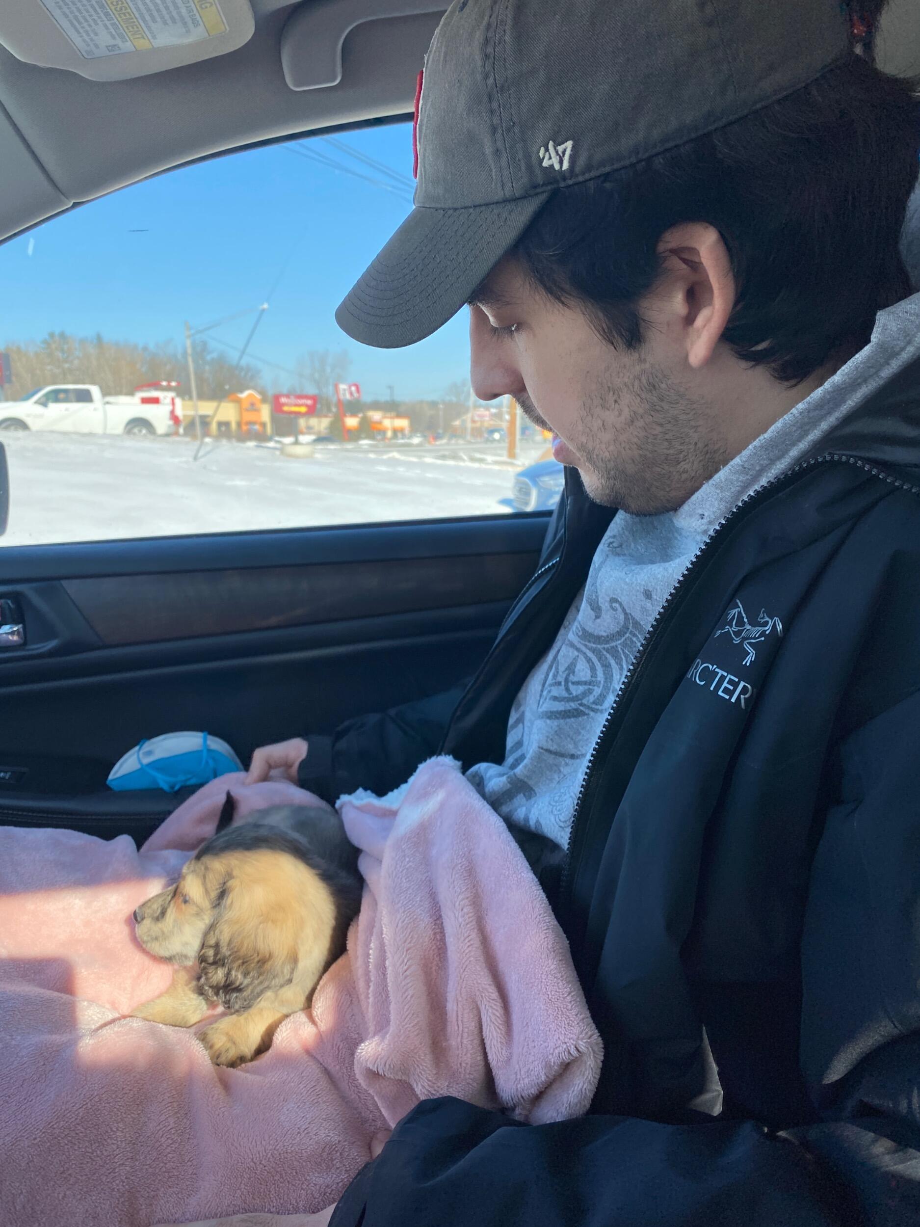 Picking up our second baby, Winnie!