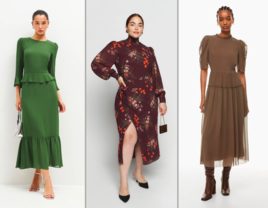 Three modest wedding guest dresses