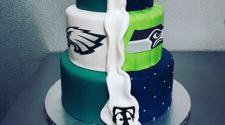 Seattle Seahawks Themed Birthday Cake with Matching Cake T…