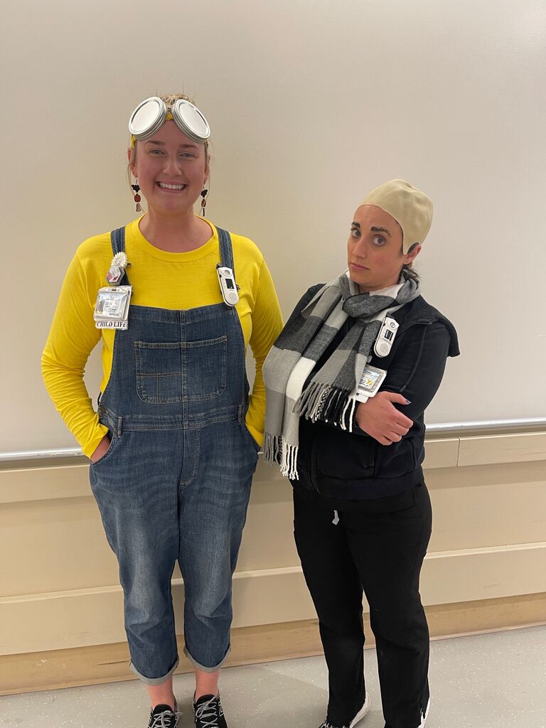 Alli sent back a picture of her dressed as a Minion for Halloween at the hospital. 