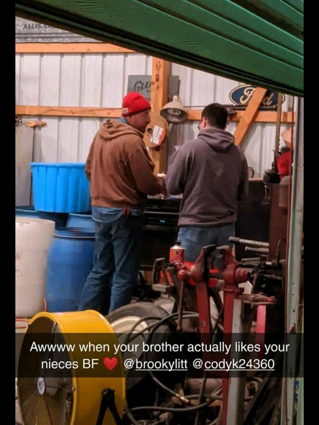 Not a picture of us but this was my dad Kevin and Cody bonding one night at a bonfire ❤