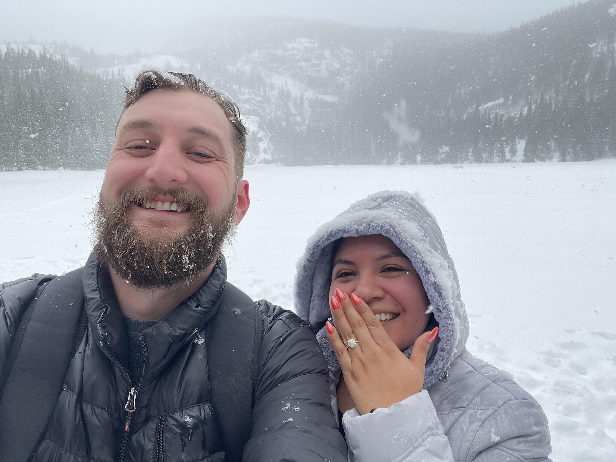 Austin proposed at Rocky Mountain National Park! We also saw a moose!