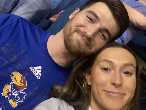 Nick's first KU basketball game.