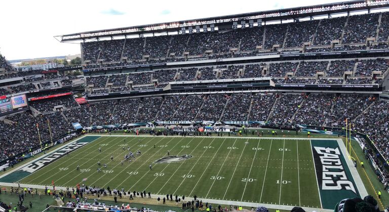 The day we became boyfriend and girlfriend (at an Eagles game, of course).