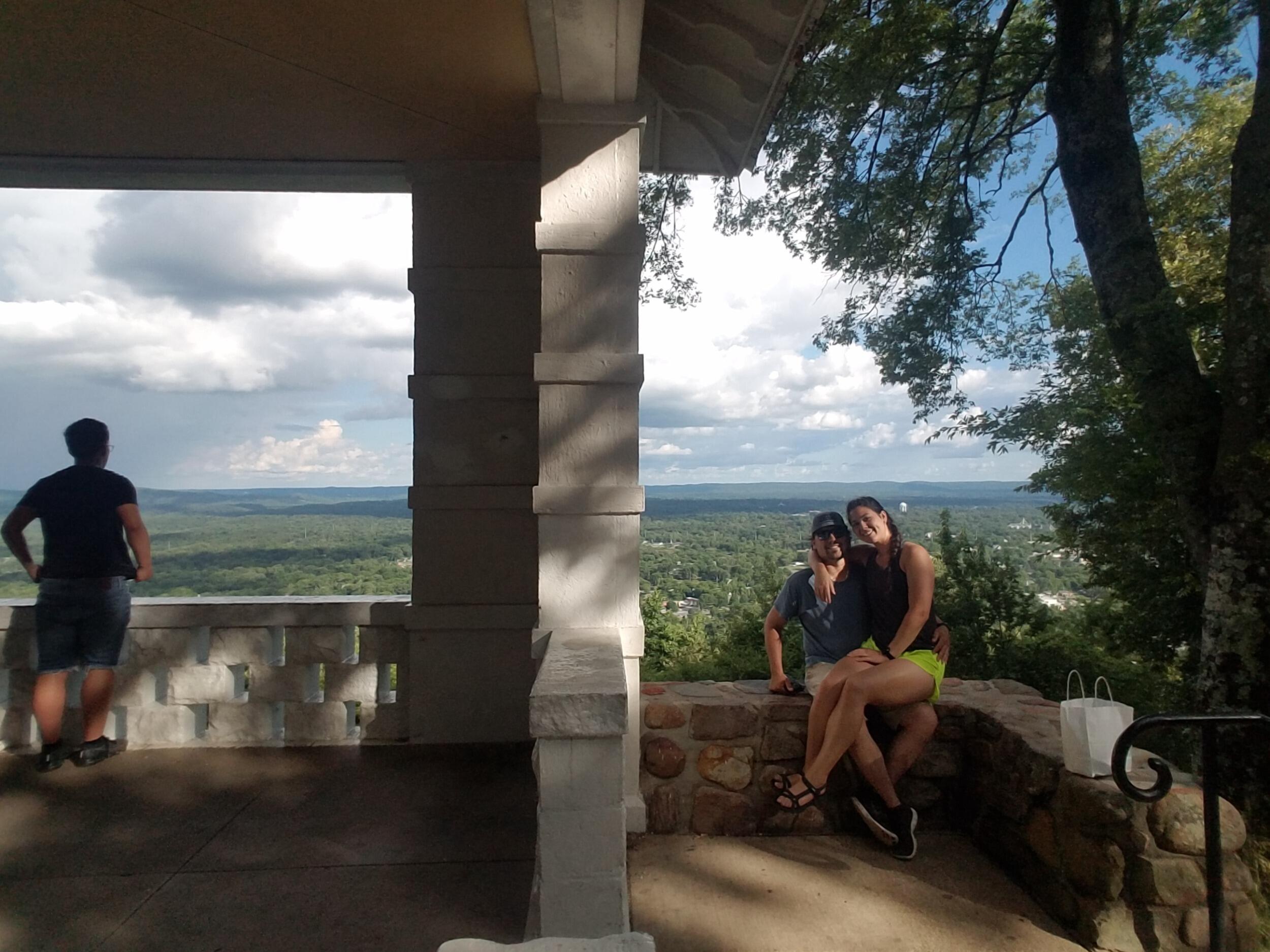 First real vacation together in Hot Springs, AR. I don't know what was the best, canoeing or grateful head pizza, maybe the couples message? No, it was him not tossing me over this ledge.