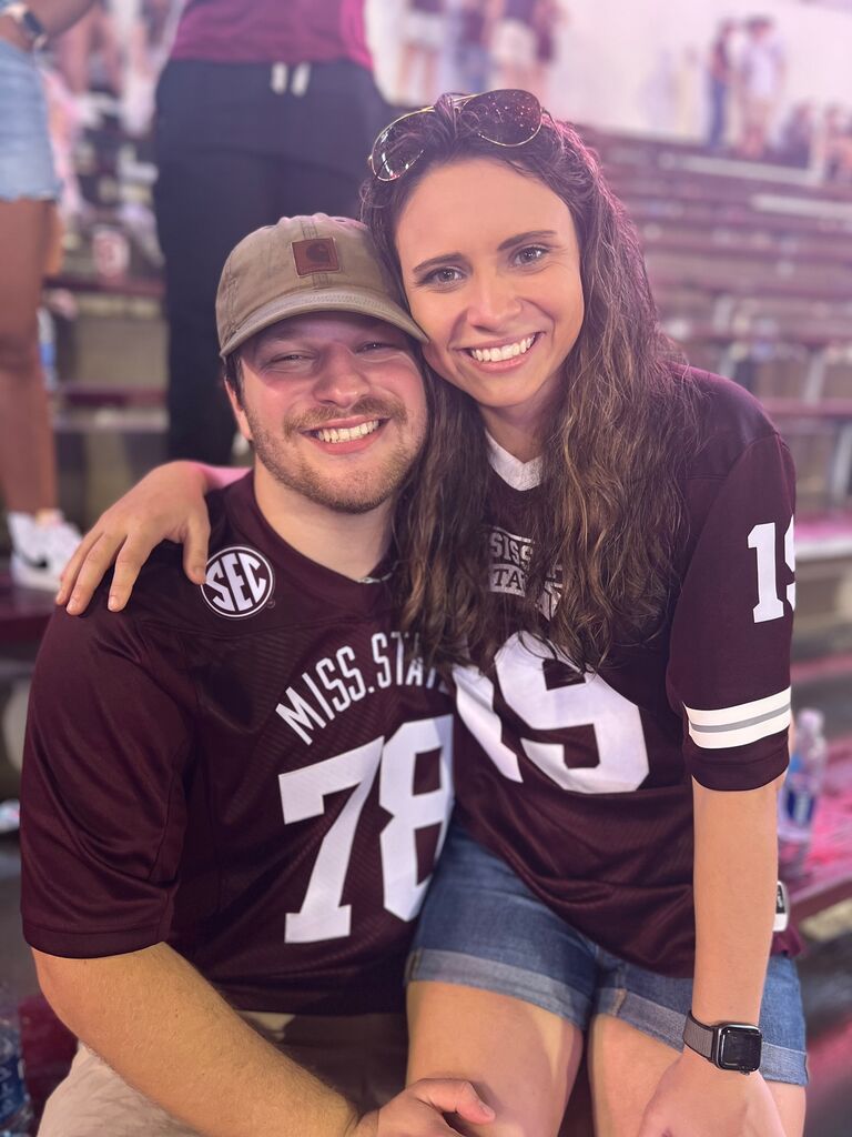 Last first football game as students! #HailState