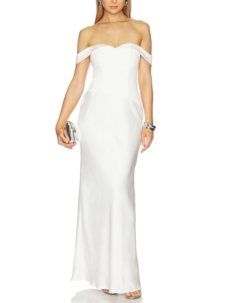 Runaway the Label off-the-shoulder wedding dress