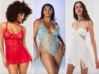 Collage of three honeymoon lingerie looks