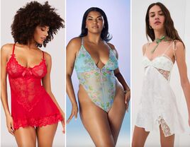 Collage of three honeymoon lingerie looks