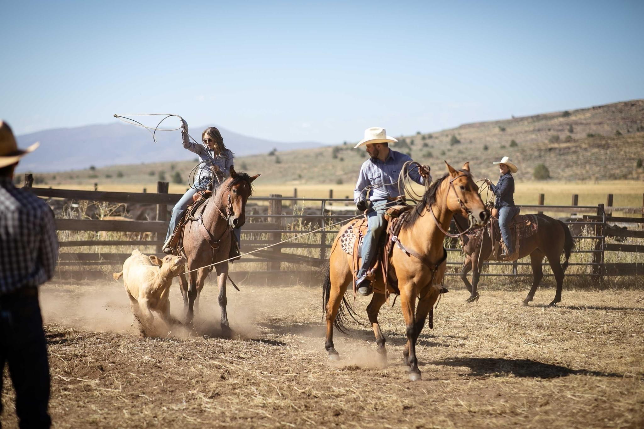 The two continued to do what they love most together on the ranch.