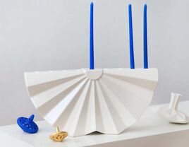 white porcelain menorah