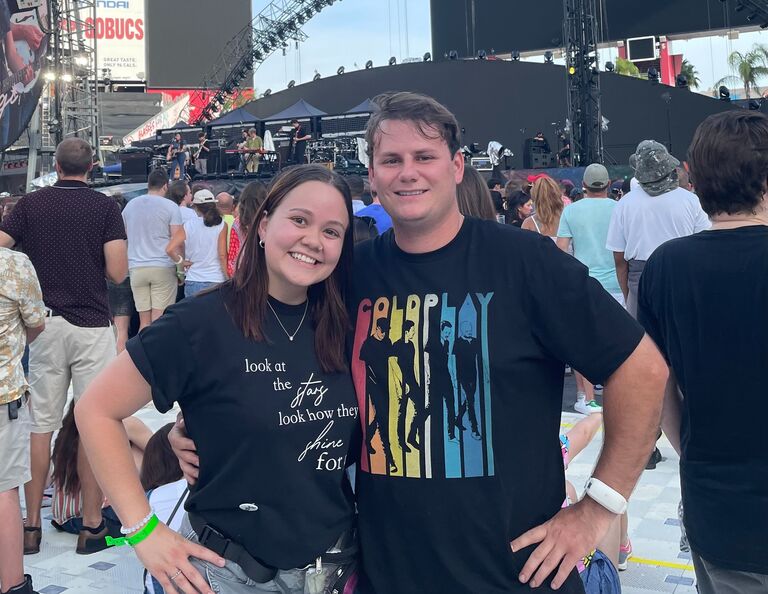 Zach and Alyssa went to Coldplay! Alyssa got tickets for Zach for Christmas last year. This is something that has been on Zach's bucket list since Coldplay is his favorite band! 