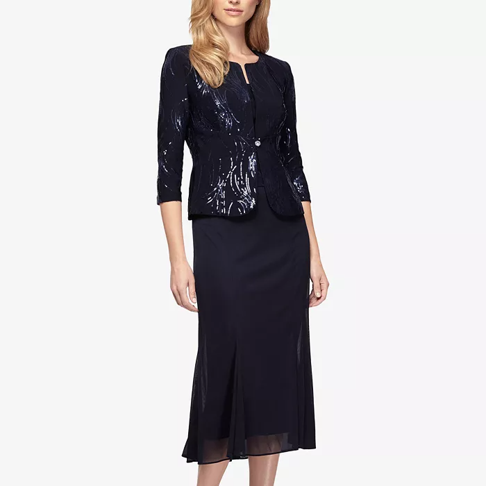 Sequin mother-of-the-groom midi dress from Alex Evenings