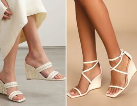two pairs of wedding wedges