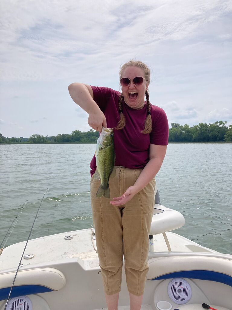 We went fishing with Simon's parents and Emma caught her first fish!