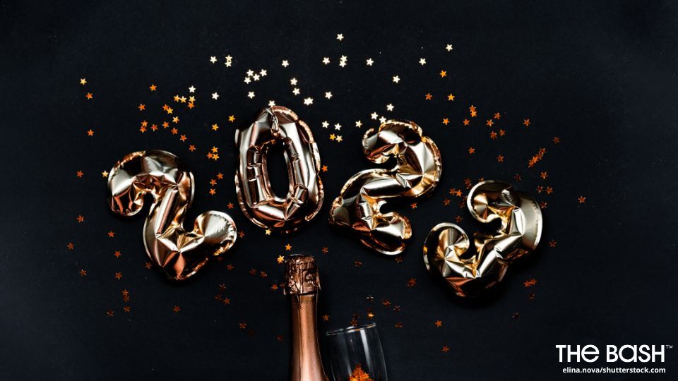 2023 Balloons New Year Zoom Background