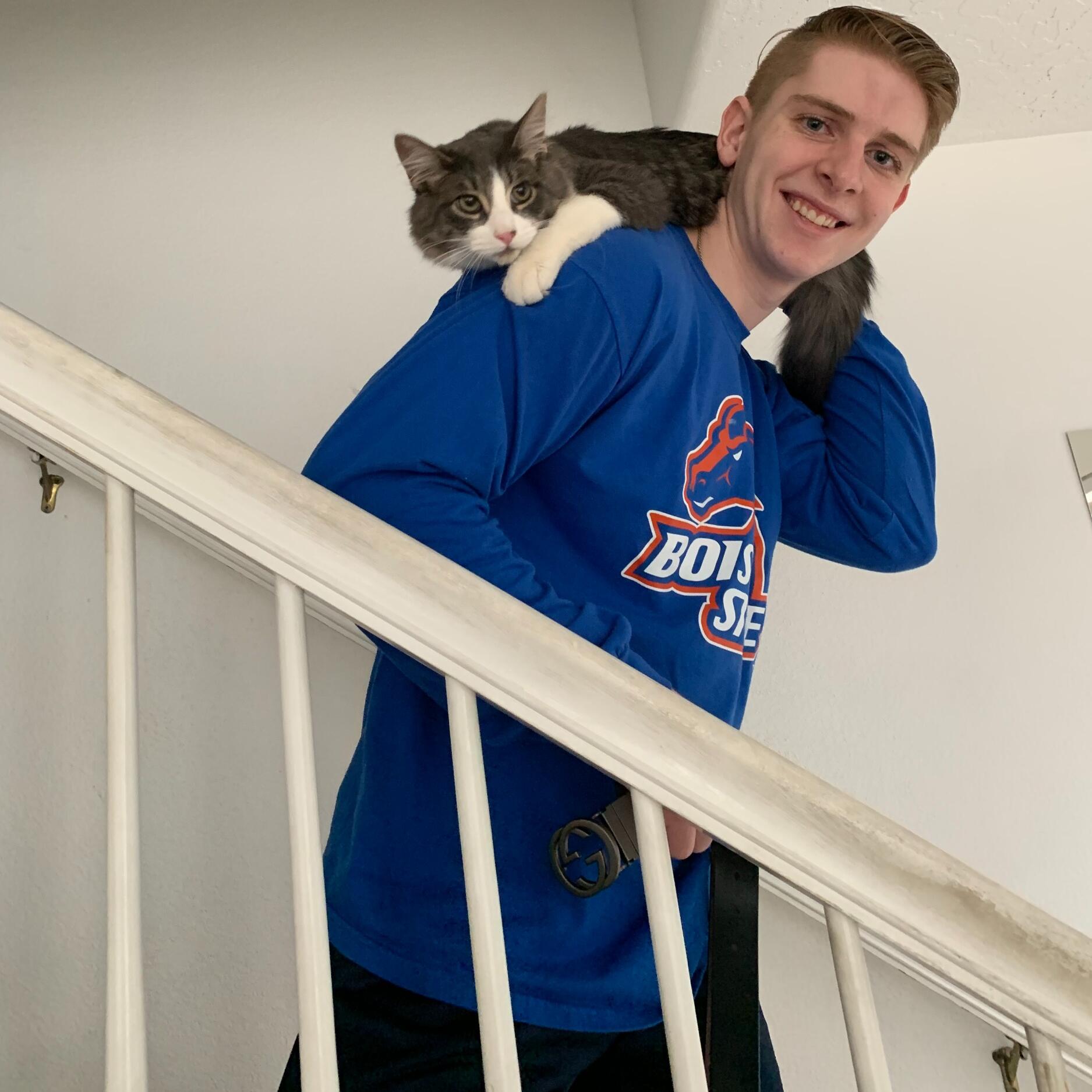 A very rare occurrence of Traynor wearing BSU gear 🧡