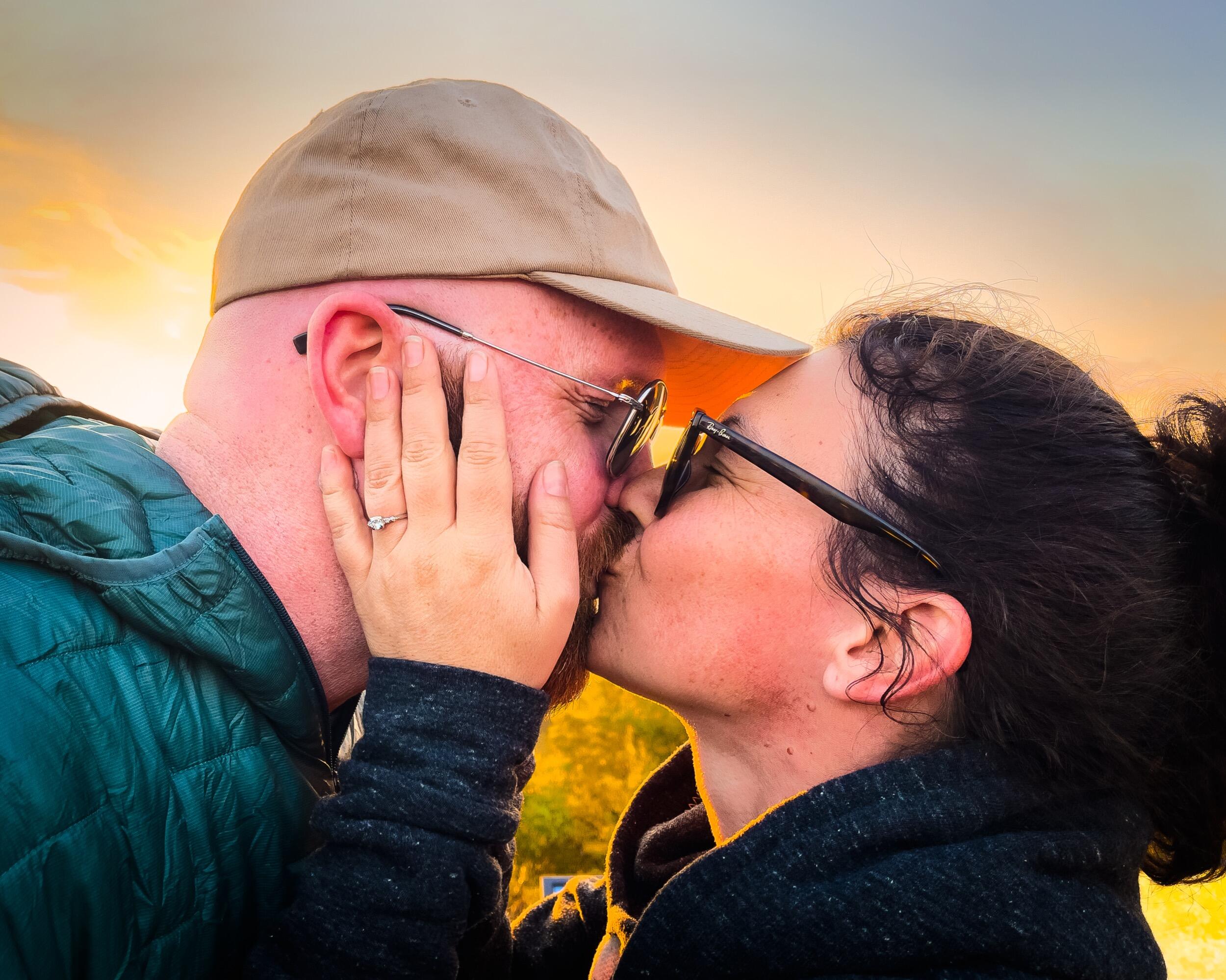Engaged, north of the Arctic Circle on the summer solstice. The sun never sets on our love!