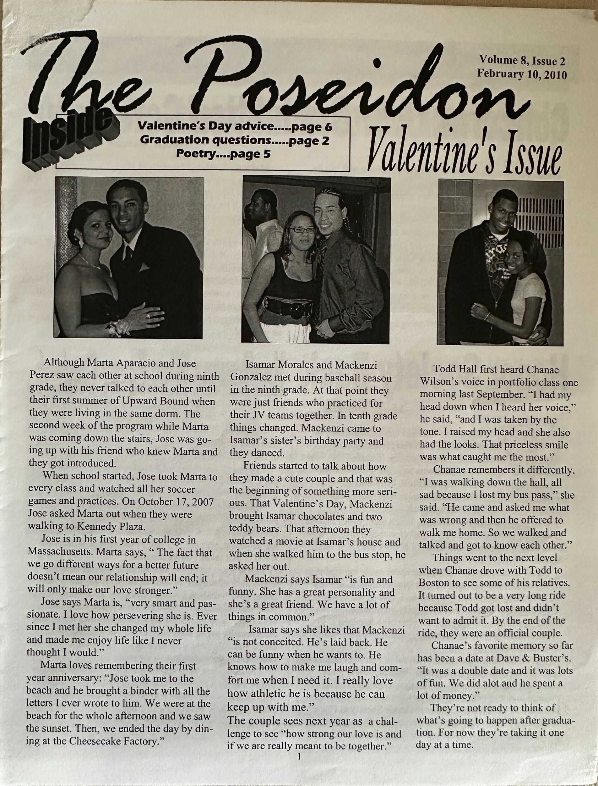 Their love story was featured in their high school’s newsletter for Valentine’s Day, capturing the hearts of their classmates.